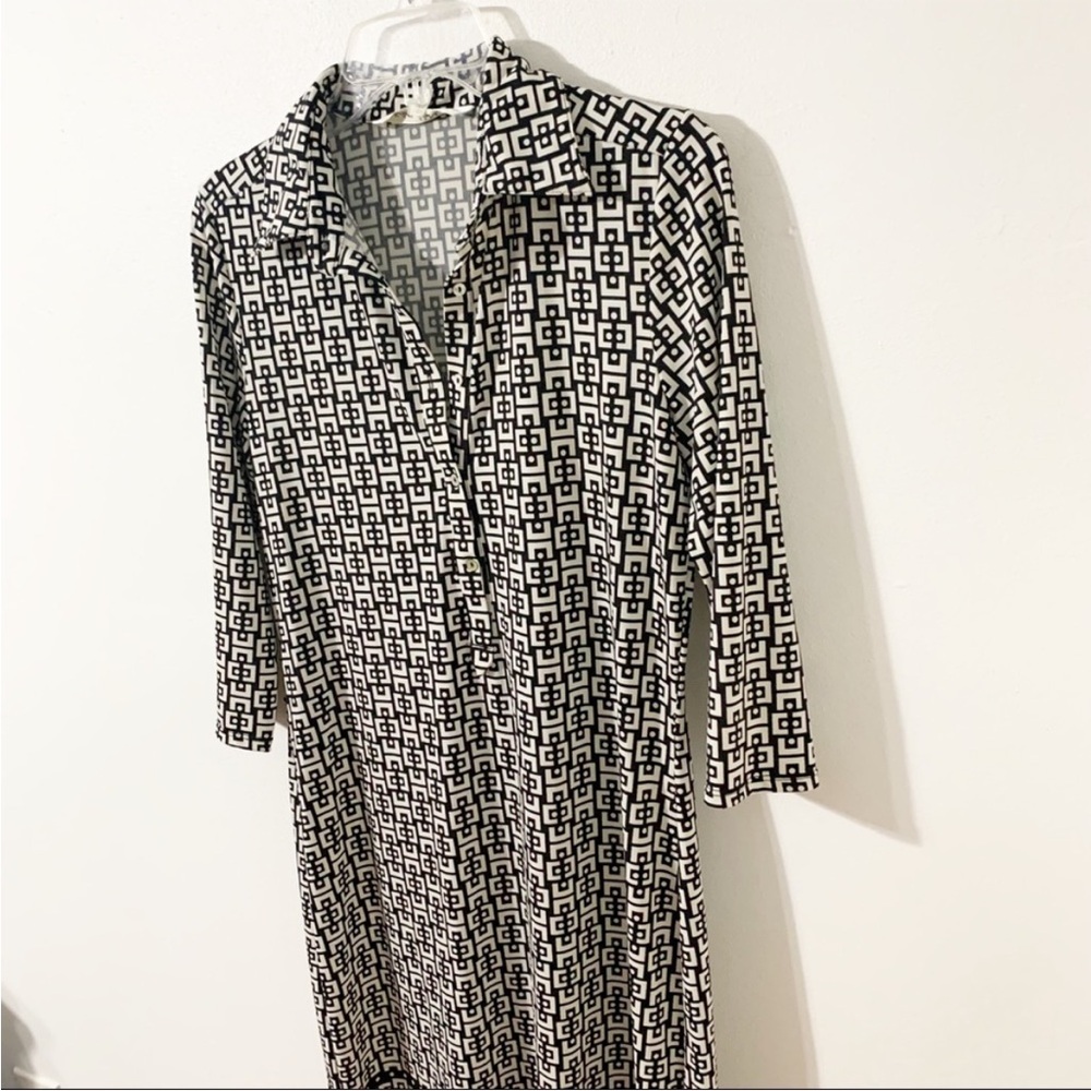 Max Studio Geometric Pattern Collared Pullover Dr… - image 4